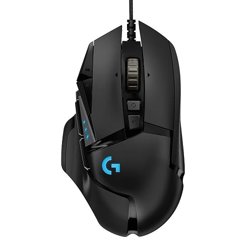 Logitech G502 Hero High Performance Wired Gaming Mouse, Hero 25K Sensor, 25,600 DPI, RGB, Adjustable Weights, 11 Programmable Buttons, On-Board Memory, PC/Mac (Renewed)