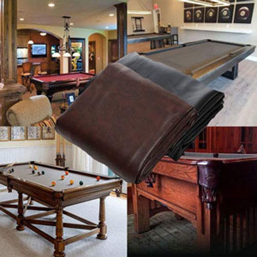 iiSPORT Leatherette Pool Table Cover, 8-Foot Heavy Duty Billiard Game Table Dust Storage Cover - Black