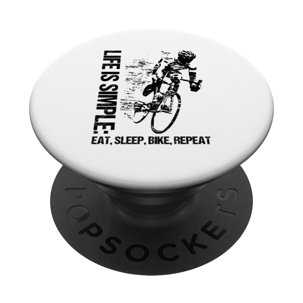 Life is simple: Eat sleep bike repeat PopSockets Swappable PopGrip