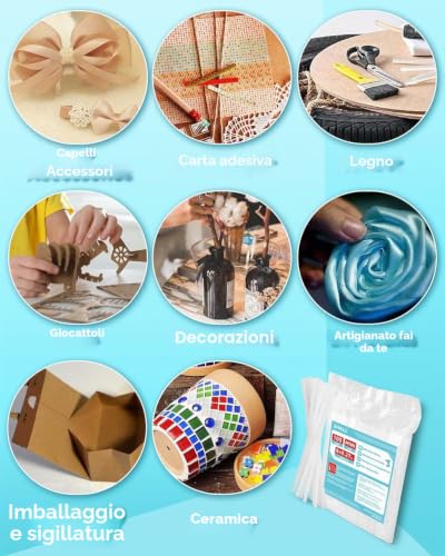 SHALL Mini Hot Melt Glue Sticks, 0.27" x 8" (7mm x 200mm), Pack of 100 Transparent Hot Glue Gun Sticks, Multipurpose for Kids and Adults DIY