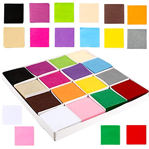 image for Exquiss 6400 Sheets Tissue Paper Squares 2.2 inch Bulk 16 Colors for A