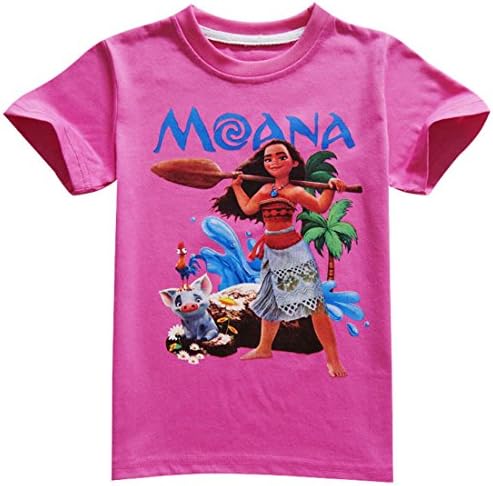 ADCFZ Moana Girls Cartoon print cotton t-shirt Red R130