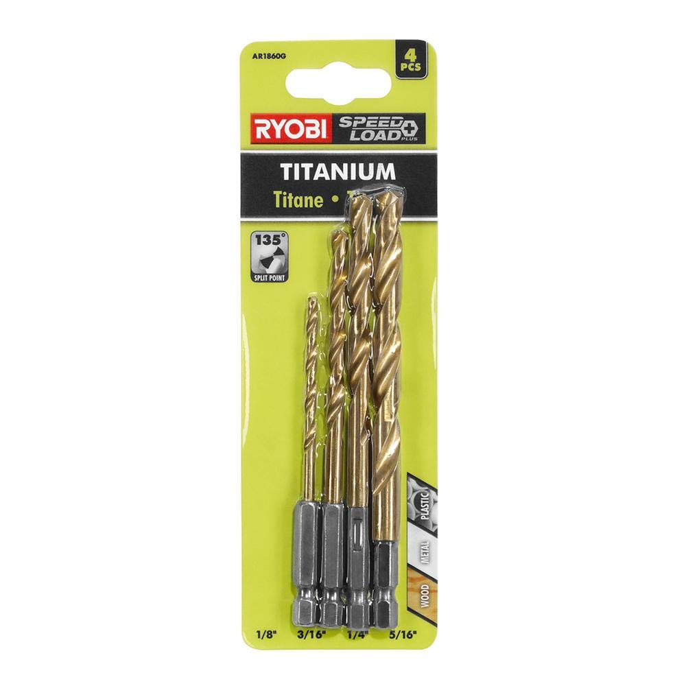 Ryobi Hex Shank Pilot Titanium Drill Bit Set (4-Piece) by Ryobi