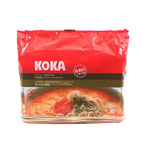 Koka, Instant Noodles, Laksa Singapura Flavour, 90 g (Pack of 5)