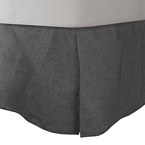 Black Denim Queen Bed Dust Ruffle Jean Pleaded Bedskirt Bedding Accessory