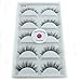 Mink 3D False Eyelashes LASGOOS Natural Daily Look Messy Real Mink Lashes Fake Eyelashes for Eye Makeup 5 Pairs/Box (A13)