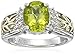 Amazon Essentials Sterling Silver and 14k Yellow Gold Oval Peridot and White Topaz Ring, Size 8, (previously Amazon Collection)