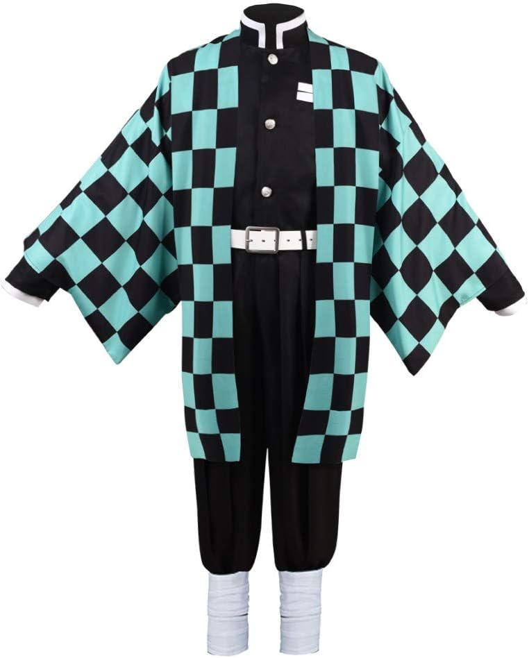 KCKSHOP Demon Slayer Kimetsu no Yaiba Cosplay Kamado Tanjirou Agatsuma Zenitsu Costume Halloween Kimono Suit