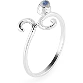 Solid 925 Sterling Silver Natural Rainbow Moonstone Ring, Designer Jewelry, Gemstone Ring, Healing Crystals, Birthday, Boho Handmade | Promise Wedding Ring | Gift for Women (moonstone, 7)