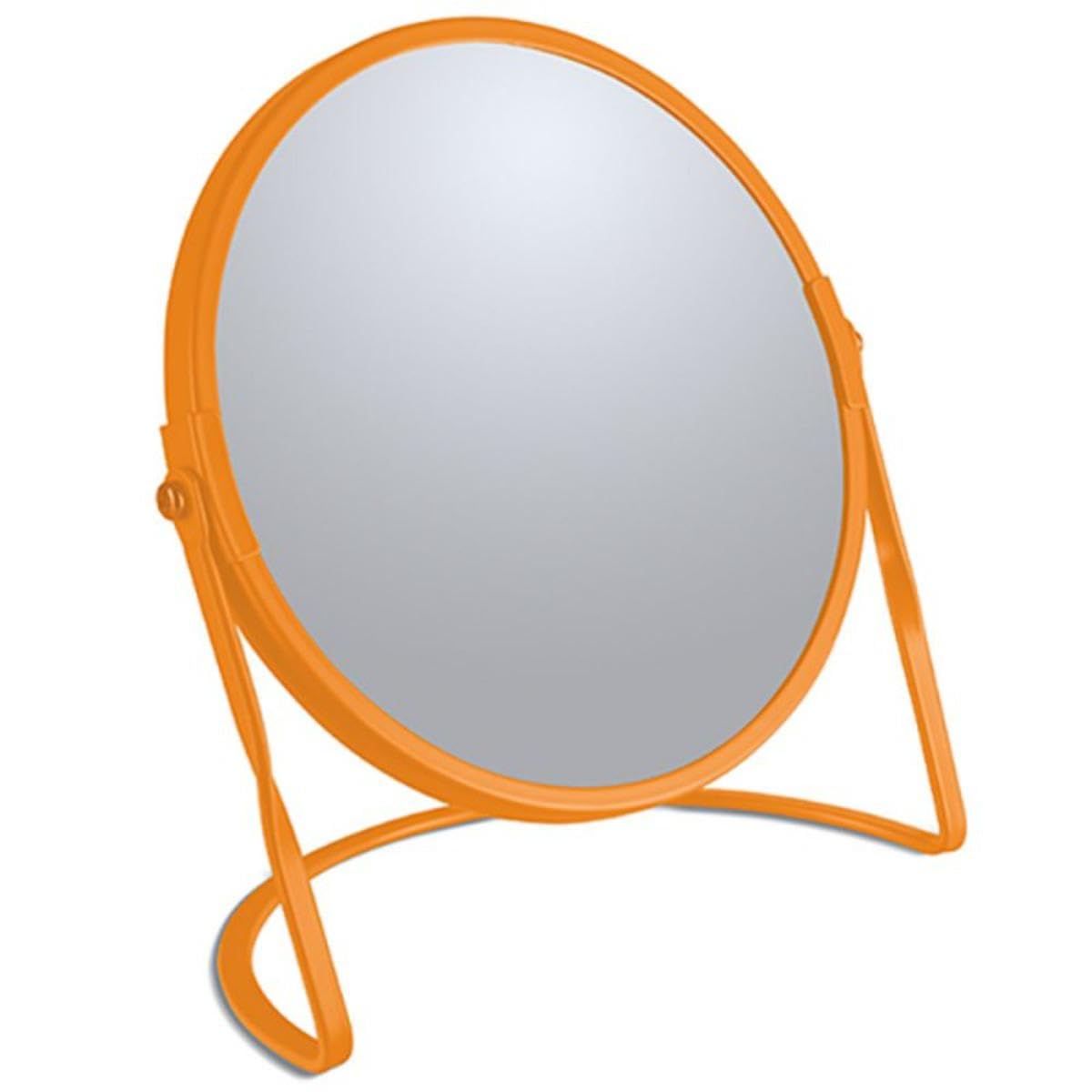 Spirella Akira Make-Up Mirror Cosmetic Mirror Bathroom Mirror 5x Magnification Matte Orange Mat Unique Size