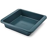 KitchenAid Nonstick Swiss Engineered Aluminized Steel Square Cake Pan, Dishwasher Safe, Agave, 9 Inch
