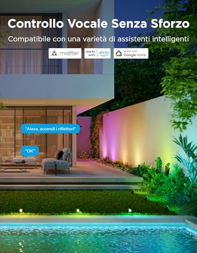 Govee Outdoor Spotlights 2, RGBWIC Outdoor Lights, Dimmable 700lm, Pack of 2 | IP67 Garden Light with 69 Scene and 16 Mon Colours, LED Lights with Different Installation Ways, Works with Alexa