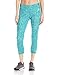 adidas Women's Clima Studio Mid Rise 3/4 Animal Print Tights, Aqua, Small
