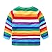 Moon Tree Toddle Boys Rainbow Striped Shirt Cotton Long Sleeve T-Shirts 3T