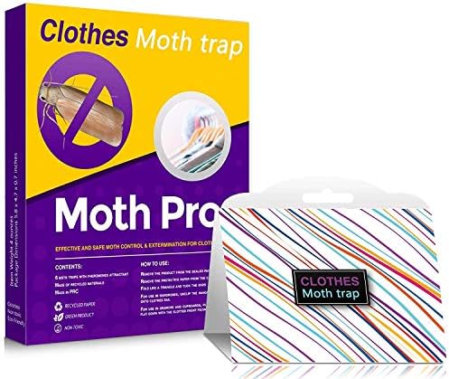 MothPro Powerful Clothes Moth Traps - Natural Odor-Free Carpet and Clothes Moth Traps - Fast Result Guaranteed Anti-Moth Traps