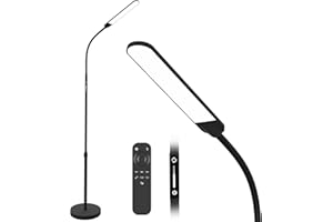 MARTIOUNT NXONE Led Floor Lamp,Modern Reading Adjustable Standing Height 4 Colors and Stepless Brightness Work Lamp for Living Room Bedroom Reading£¬Black
