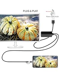 MiraScreen Pantalla de cable Cable USB de pantalla de espejo digital a HDMI con Micro USB doble y tipo C 2 en 1 de Full HD 1080P para Android 4.4+ Dispositivo AV adaptador de AV digital móvil de 2M de longitud Negro