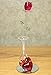 BANBERRY DESIGNS Roses - Crystal Red Rose in Glass Vase - Red Decorative Hearts on a Mirrored Base - Gifts for Her - I Love You Gift