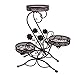 AISHN 3-Tiered Scroll Classic Plant Stand Decorative Metal Garden Patio Standing Plant Flower Pot Rack Display Shelf Holds 3-Flower Pot with Modern