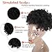 DEYNGS Ponytail African American Short Afro Kinky Curly Wrap Synthetic Drawstring Puff Ponytail (1B)