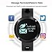 kingkok Blood Pressure Heart Rate Monitor Step Counter Watch Sleep Monitor Message Reminder Smart Fitness Trackers Waterproof [Black]