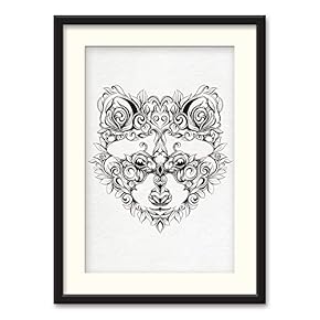 Black Paper Framed Canvas Wall Art for Living Room, Bedroom Black and White Beasts Canvas Prints for Home Decoration Ready to Hanging - 23x31 inches