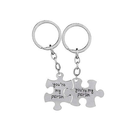 WINOMO 2pcs Puzzle Schlüsselanhänger Du bist meine Person Paar Keychain Set Valentinstag Key Fob