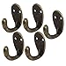 Clothes Hat Coat Robe Hanging Metal Single Hook Wall Door Hangers 5pcs