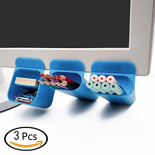 Goblin's Treasures New Creative Diy Screen Pen Pencil Holders Desktop Accessories Bags Desk Organizers Containers Storage Bags-3 Pack (blue) - Thumbnail 5