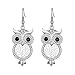 Owl Dangle Earring for Women,Charm Drop Earring Silver Earring for Girls Hypoallergenic Earring with Crystal Rhinestone (Silver Plated)