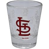 Boelter Brands MLB Satin Etch Shot Glass 2oz, Full 360 Wrap Design (St Louis Cardinals)