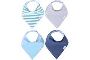Copper Pearl 4 Pack Soft Cotton Baby Bibs for Drooling and Teething, Absorbent Drool Bibs for Baby Girl and Boy, Adjustable to Fit Newborns to Toddlers, Tons of Styles (Oxford)