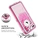Dexnor Compatible with iPhone 7 Plus Case Glitter 3D Bling Sparkle Flowing Liquid Transparent 3 in 1 Shockproof TPU Silicone Core + PC Frame Protective Defender for iPhone 8 Plus/7 Plus/6s Plus - Pink
