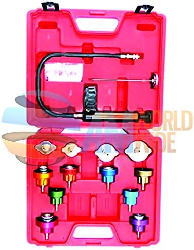 14pc Radiator Pump Pressure Leak Tester Checker Kit Aluminum Adapters w/ Case