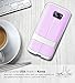 Galaxy S7 Edge Case, Vena vAllure Wave Texture, Bumper Frame, Drop Protection CornerGuard ShockProof, Strong Grip, Slim, Hybrid Cover for Samsung Galaxy S7 Edge (Silver/ Lavender)