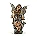 Top Collection Outdoor Aster Fairy Statue with Butterfly on Foot - Hand Painted Decorative Mythical Garden Sculpture in Antique Copper Finish - Collectible 14.5-Inch Long Figurine