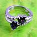 Haluoo Jewelry Vintage 925 Sterling Silver Rainbow Gemstone Double Heart Promise Rings Personalized Simulated Birthstones Ruby Spinel Topaz Love Engagement Rings (6, Rainbow & White)thumb 3