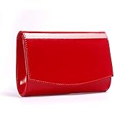 WALLYN'S Women Patent Leather Wallets Fashion Clutch Purses, Evening Bag Handbag Solid Color | Fashion