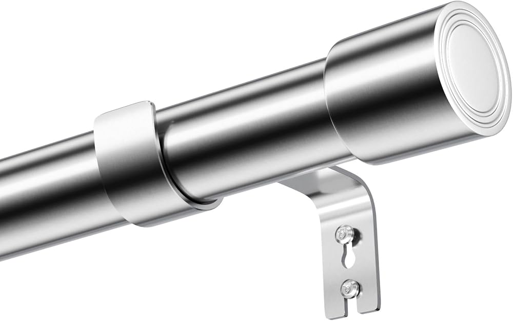Vennemong Curtain Pole with Brackets Fittings Set 84-150 cm Silver Heavy Duty