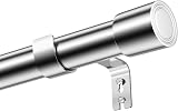 Vennemong Curtain Pole with Brackets Fittings Set 84-150 cm Silver Heavy Duty