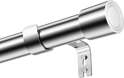 Vennemong Curtain Pole with Brackets Fittings Set 84-150 cm Silver Heavy Duty