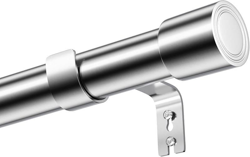Vennemong Curtain Pole with Brackets Fittings Set 84-150 cm Silver Heavy Duty