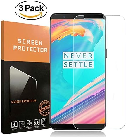 [3-Pack]For OnePlus 5T Screen Protector, Jyline Tempered Glass Screen Protector [3D] [Crystal Clear] [9H Hardness] [Bubble Free] for OnePlus 5T