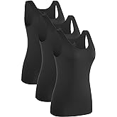 Rosyline 4 Piece Women Tank Tops Basic Sleeveless Undershirt Layering Tanks