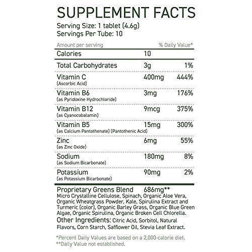 8Greens Effervescent Super Greens Dietary Supplement - 8 Essential Healthy Real Greens in One (1 Tube / 10 Tablets) - Thumbnail 2