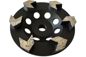 EDIAMONDTOOLS 4.5" High Performance Diamond Grinding Wheels for Concrete, Paint, Epoxy, Mastic, Coating Removal, #30/40 Grit, 6 Arrow Segments, 5/8"-11 Arbor