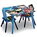 Delta Children Kids Table and Chair Set With Storage (2 Chairs Included) - Ideal for Arts & Crafts, Snack Time, Homeschooling, Homework & More, DC Super Friends - Batman, Superman, The Flash