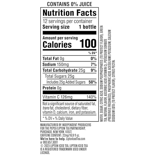LIPTON GREEN TEA CITRUS, 16.9 FL OZ BOTTLES (PACK OF 12)