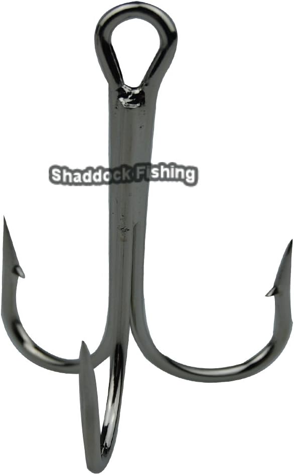 Easy Catch Shaddock Fishing 10-100Pcs Big Size Sharp Treble Hooks O'Shaughnessy Sharpened Treble Fishing Hooks High Carbon Steel Fish Treble Hook Size 10-10/0