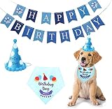 SUOXU Dog Birthday Bandana Hat Set Cotton Triangle Scarf Small Medium Dogs view 5
